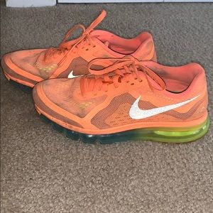 Nike neon orange air maxes 8.5
